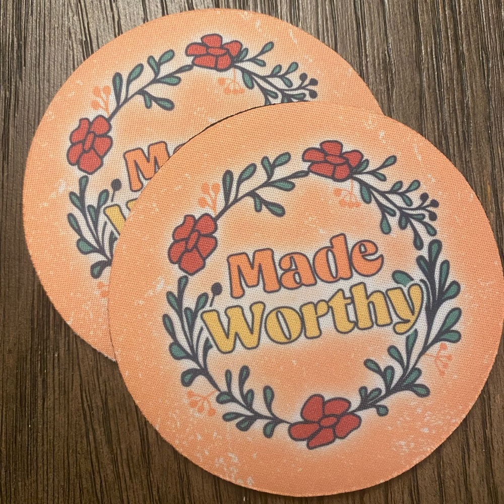 Set of 2 | 4” Made Worthy Coasters | Mix & Match With Our Other Designs